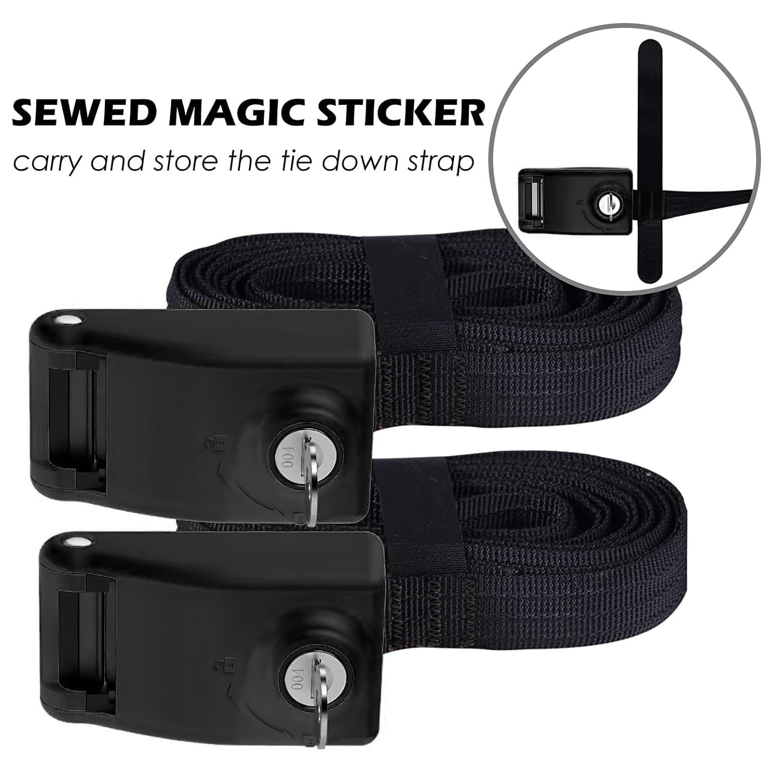Lovinouse 2025 Upgraded 2 Pack Lockable Tie Down Strap, with 3 Stainless Stee...