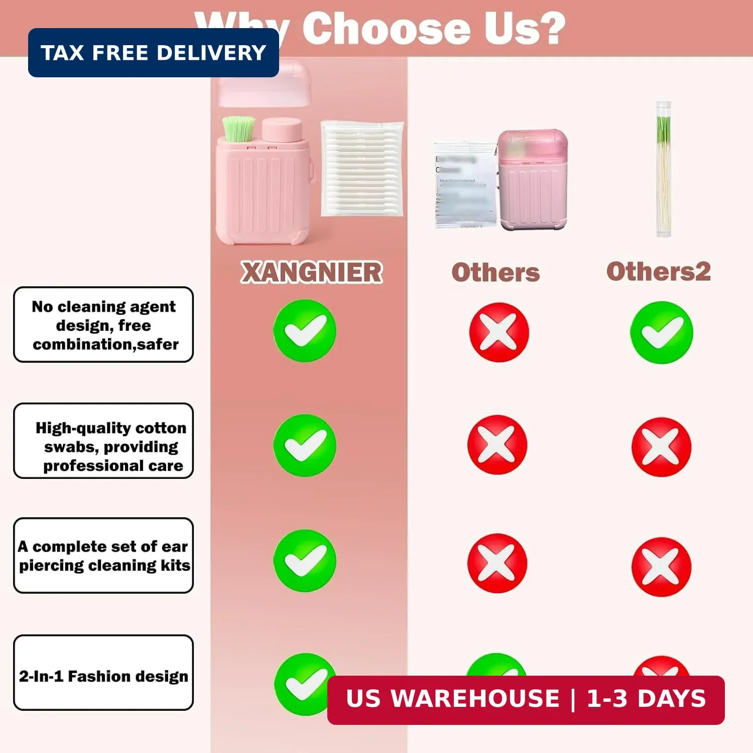 XANGNIER Ear Piercing Cleaner,Ear Piercing Cleaning Kit,Earring Hole Piercing Af