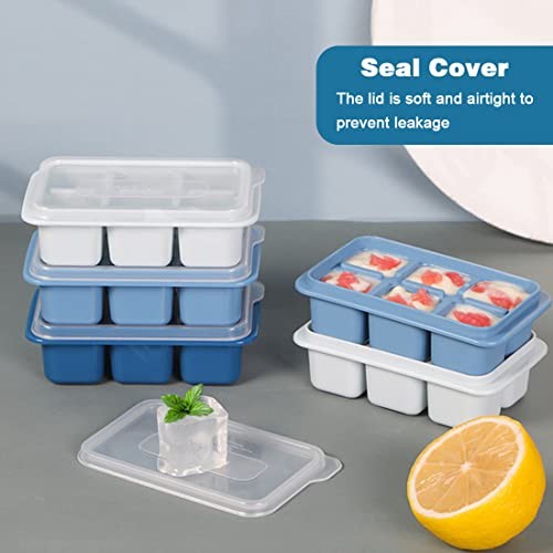 Ice Cube Trays 2 Pack - Mini Size Silicone Ice Cube Molds with Removable Lids