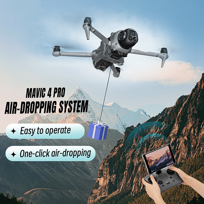 Drone Dropping Payload Delivery Thrower Dropper Device for DJI Mavic 4 Pro