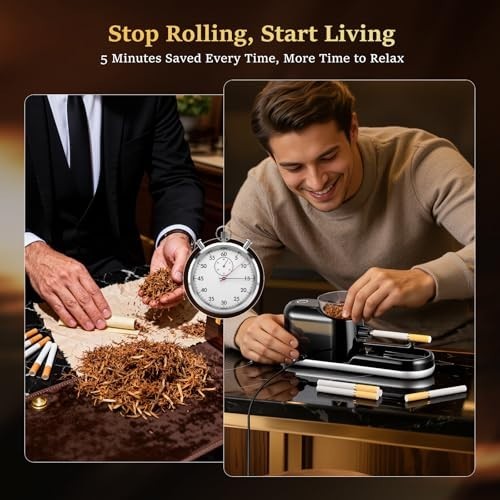 Automatic Electric Cigarette Rolling Machine - One-Touch Maker with Accessories