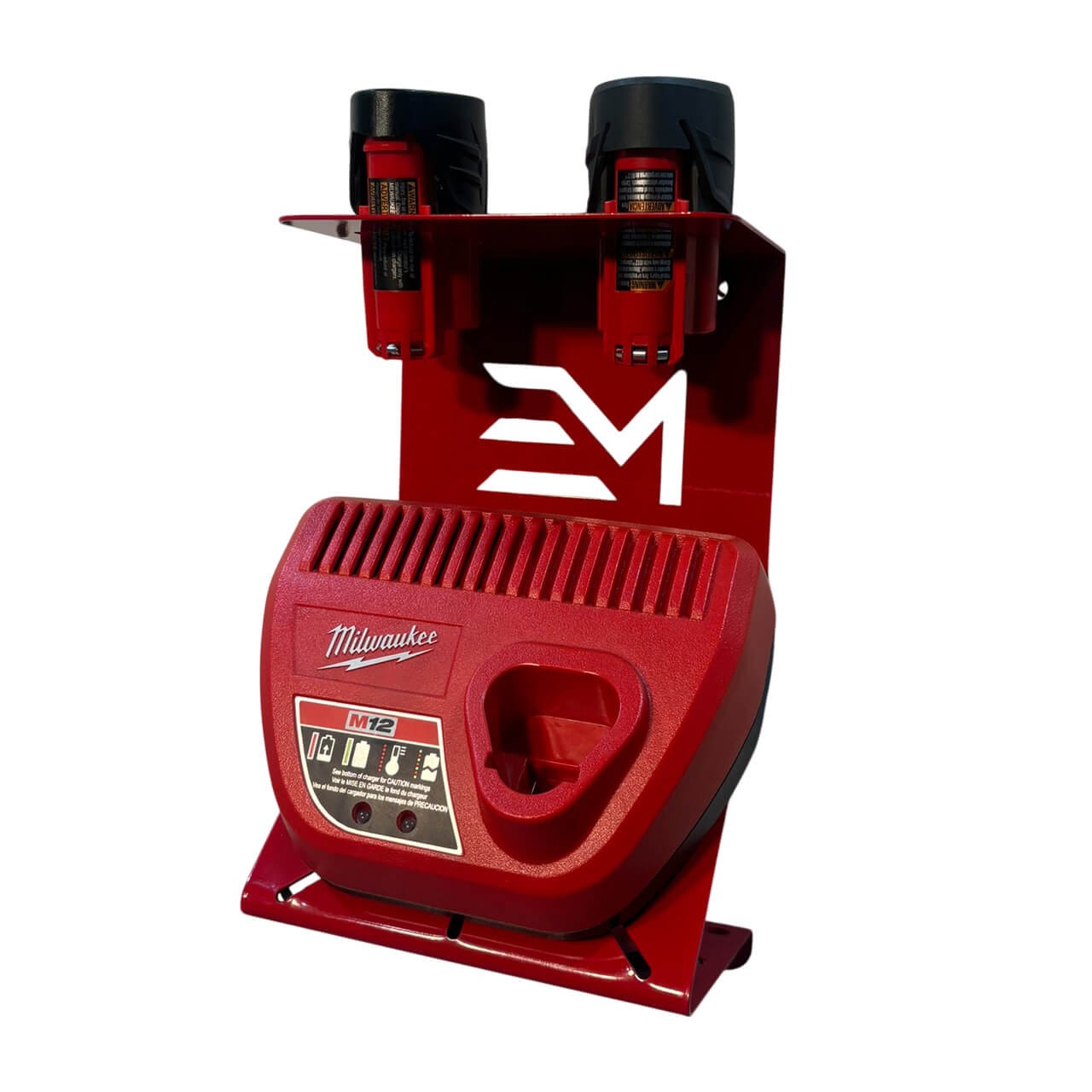 Charger and Battery Mount - Compatible with Milwuakee 12v Battery