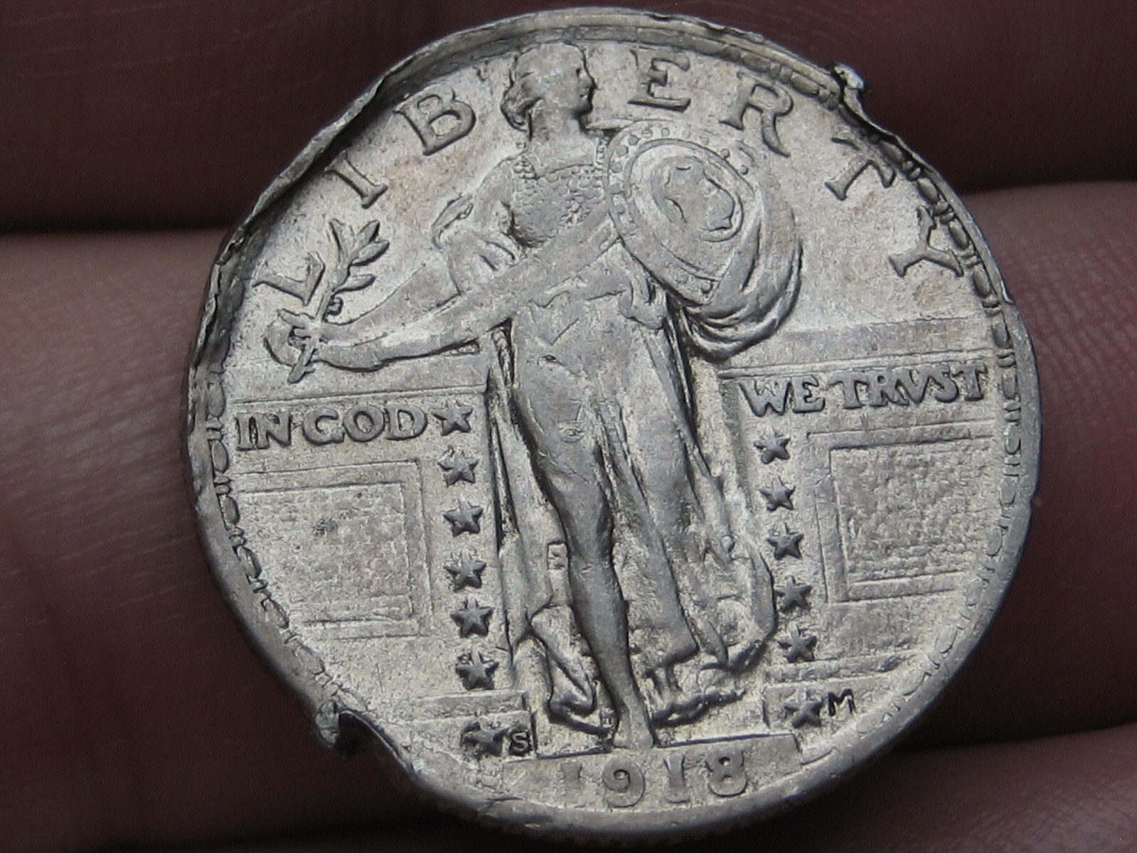 1918 S Standing Liberty Quarter, San Francisco, XF/AU Details