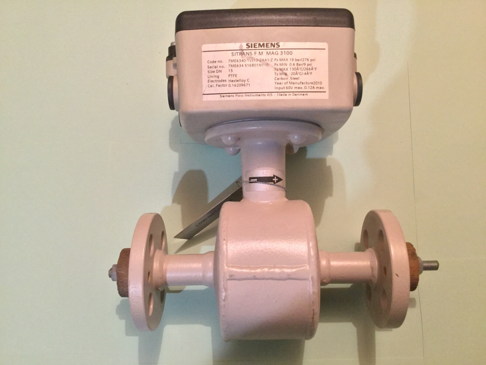 Siemens MAG3100 Electromagnetic Flow Sensor: 7ME6340-1VJ13-2AA1-Z
