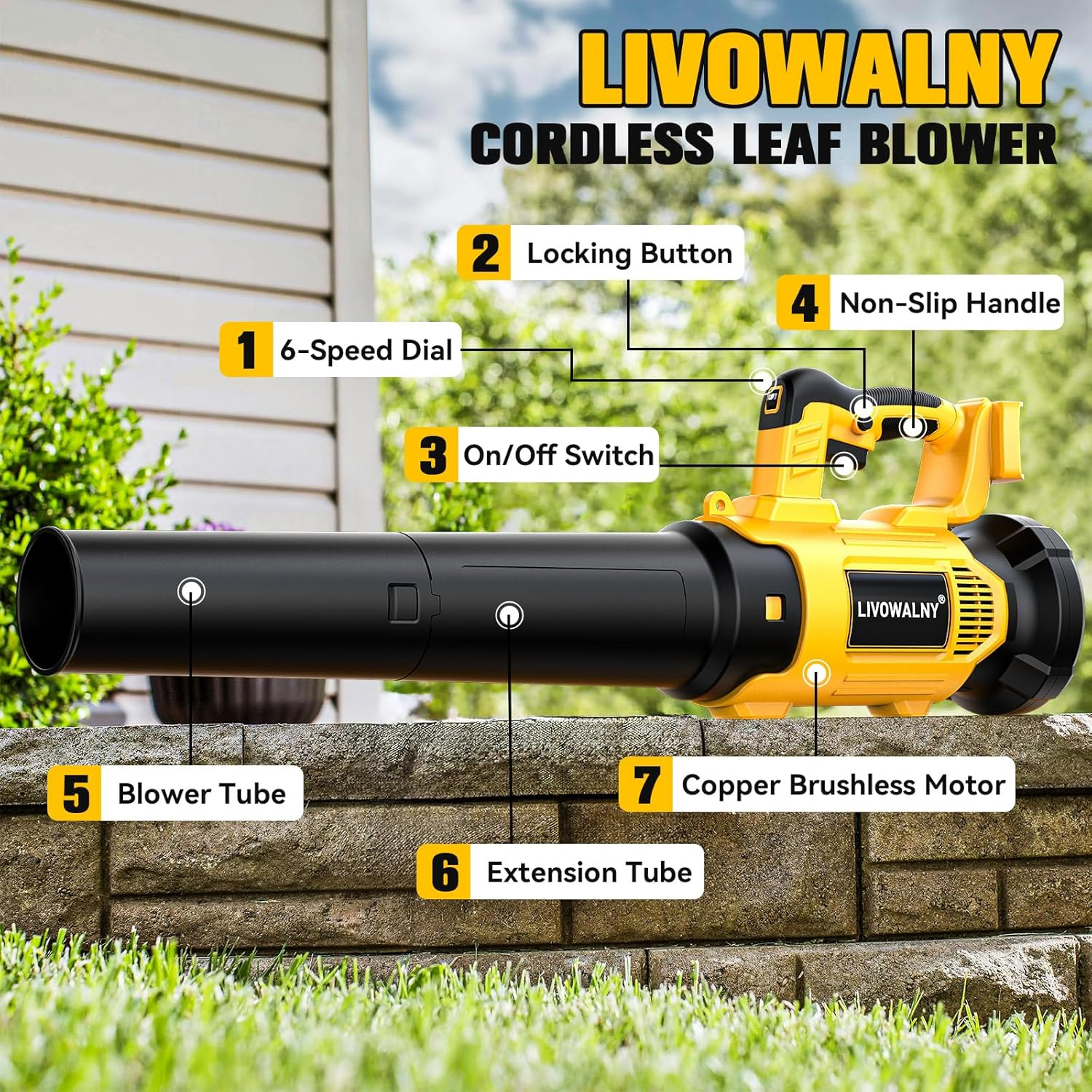 Cordless Leaf Blower Compatible with Dewalt 20V Battery, Electric Leaf Blowers w
