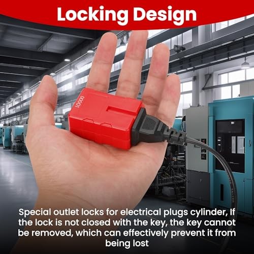 Electrical Cord Plug Lockout Device (Pack) - Key-Retaining Safety Lock for 2