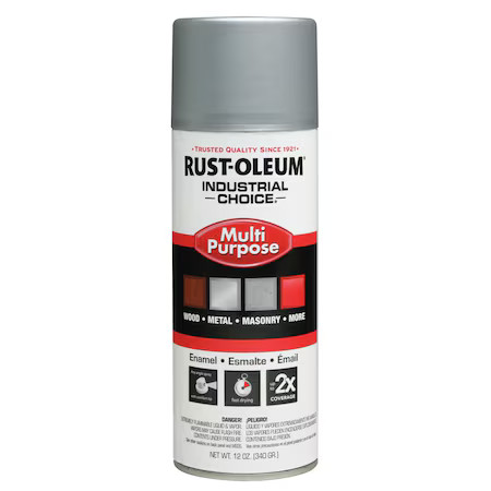 Rust-Oleum 1614830 Spray Paint, Dull Aluminum, Gloss, Solvent, 12 Oz