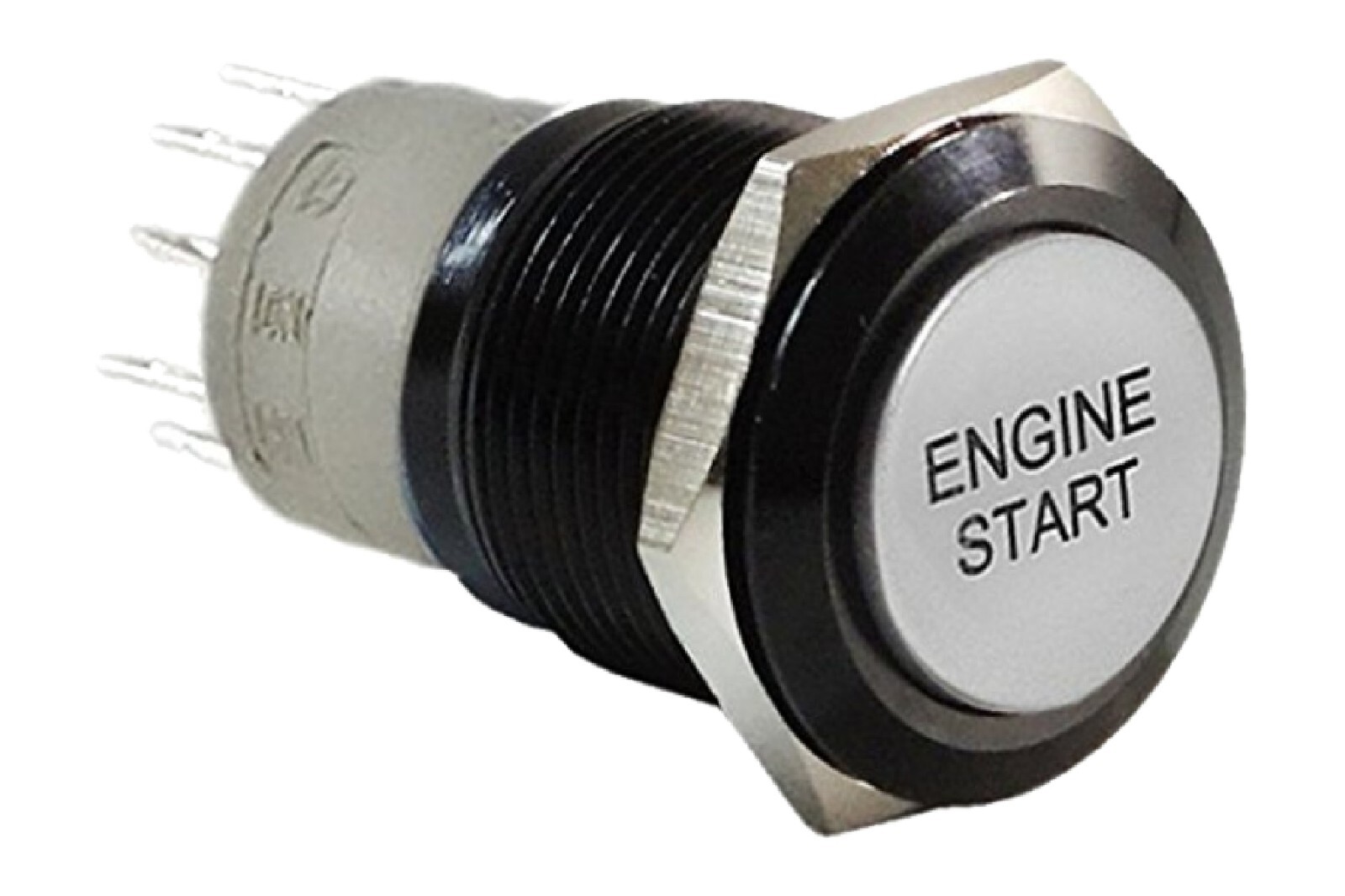 5/8" Start Engine Stainless Steel Push Button Switch w/ Blue LED Light 16mm 12V