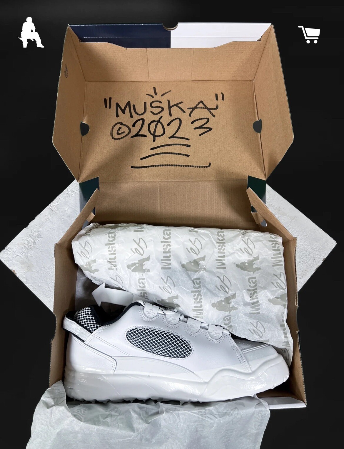 Chad Muska Es Size 10 White Signed Skate Shoe With Original Rare Painting