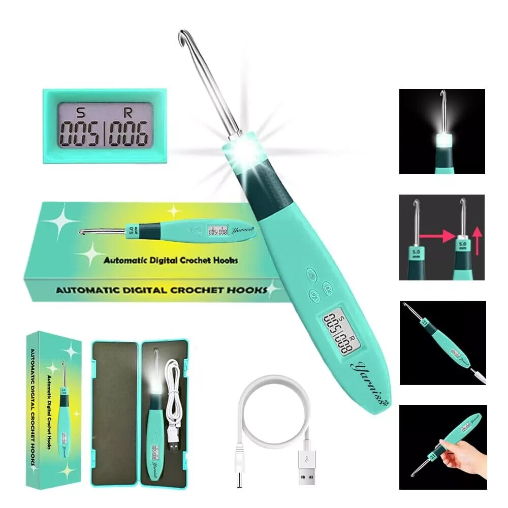 Automatic Digital Crochet Hooks with Counter 5.0mm Lighted Crochet Hook