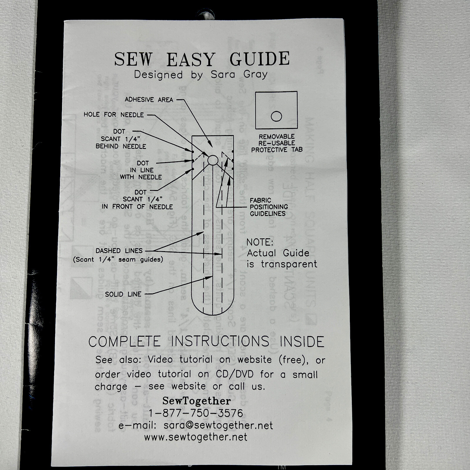 SewTogether Sew Easy Guide Sara Gray Quilting Tools Template Ruler Marking Guide