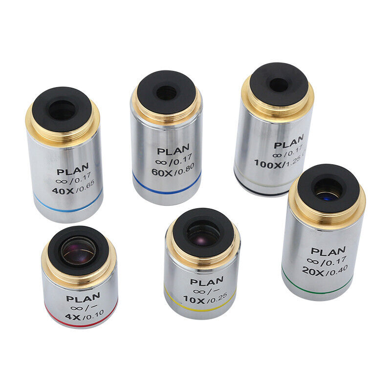1PC 4X 10X 20X 40X 60X 100X Infinity Plan Objective Lens for Olympus Microscope