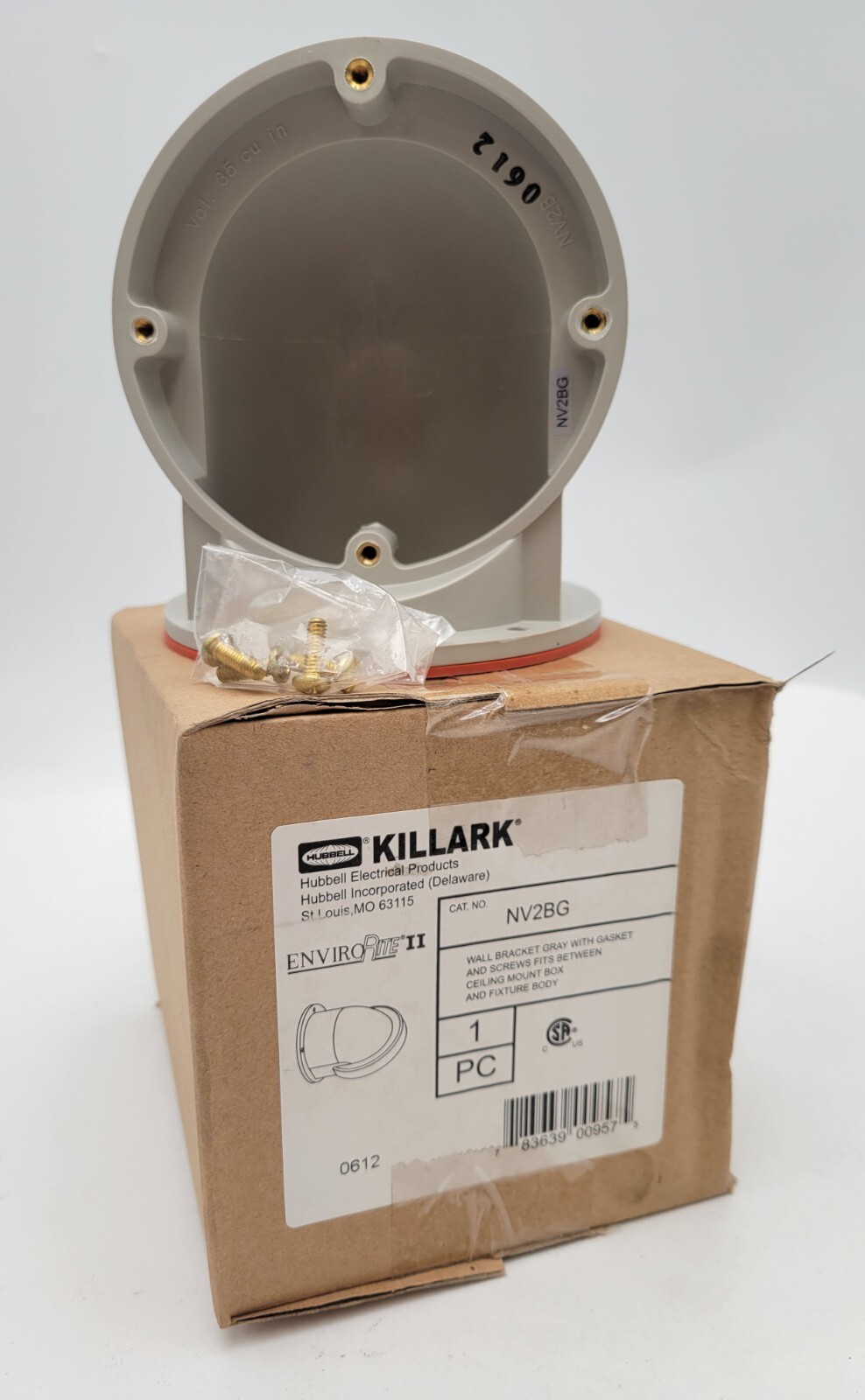 Killark EnviroRite II NV2BG Wall Bracket Non-Metallic for NV2 Series Lighting
