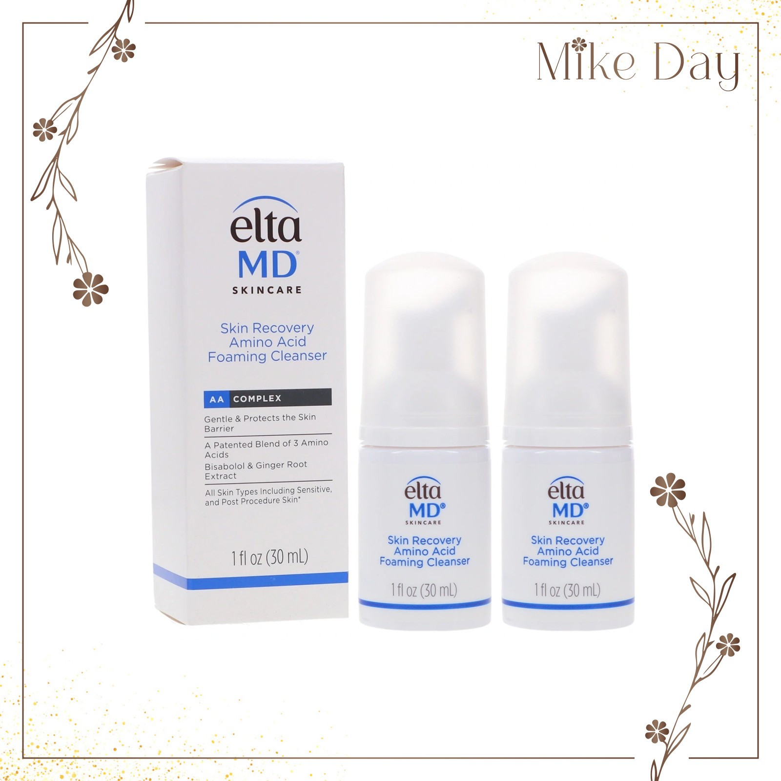 EltaMD Skin Recovery Amino Acid Foaming Cleanser 1 Oz x 2 Packs - New in Box