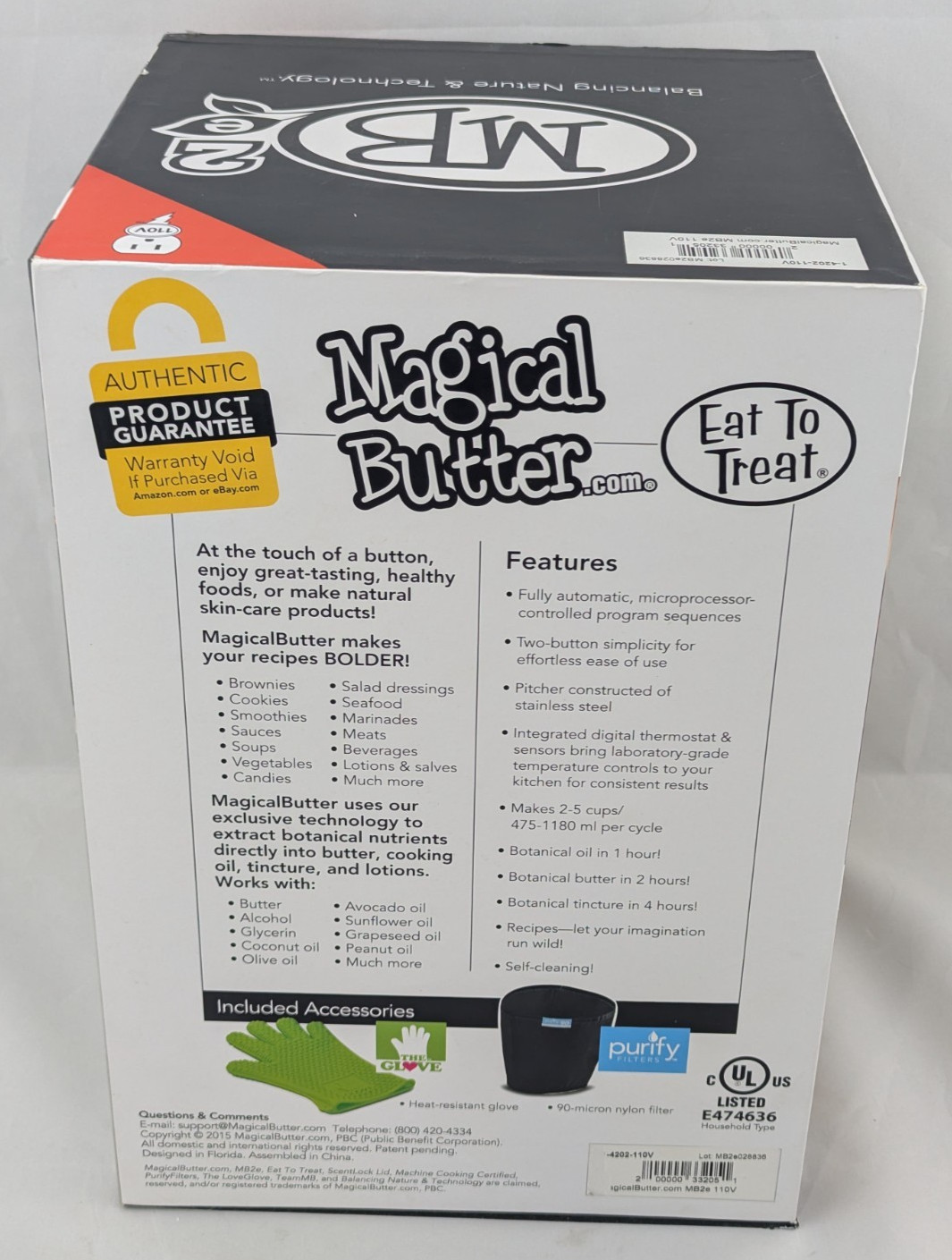 Magical Butter Machine MB2e Botanical Extractor Complete w Box Filter Bag Manual