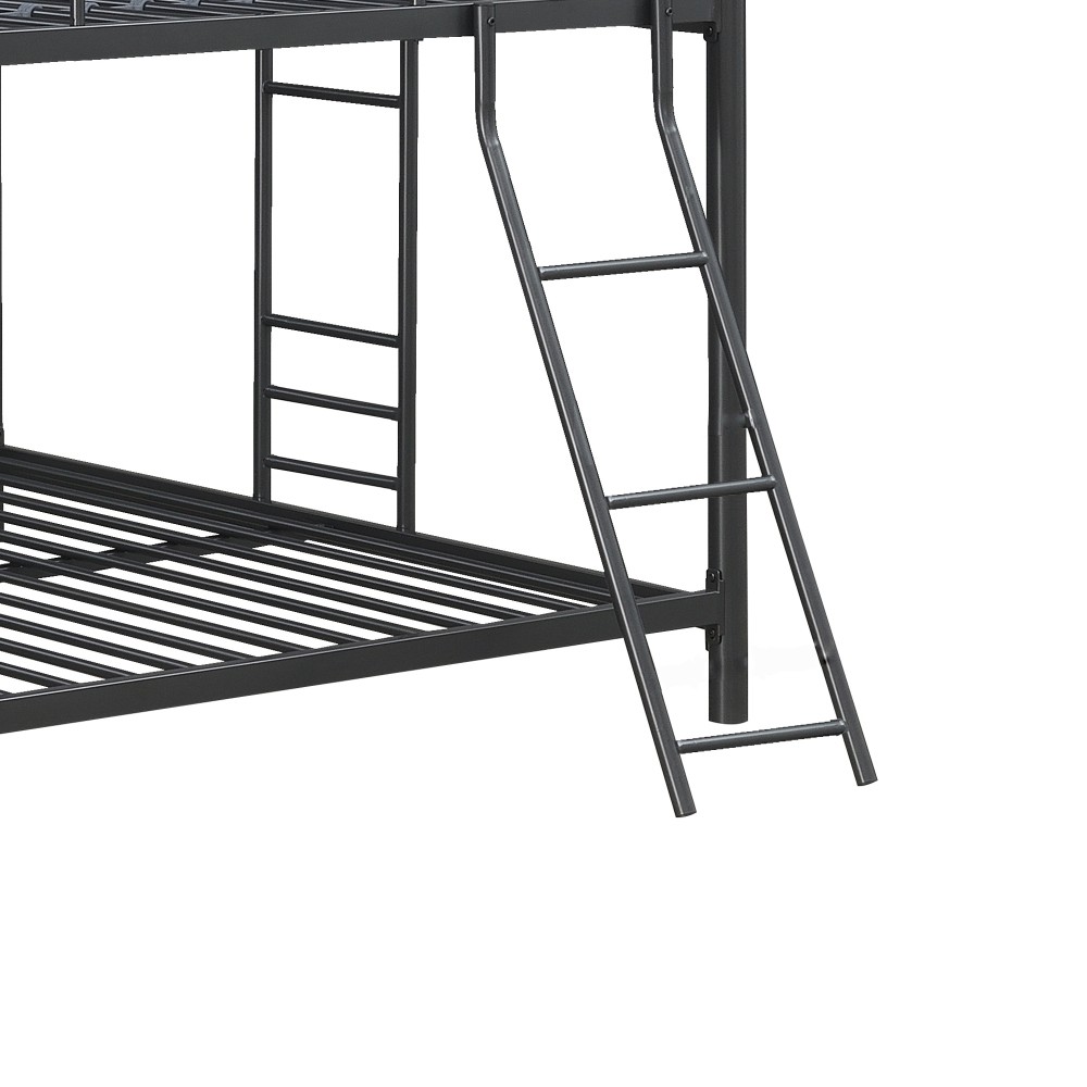 Triple Bunk Bed FULL over FULL over FULL | 3 Full Size Beds | Black Metal Frame