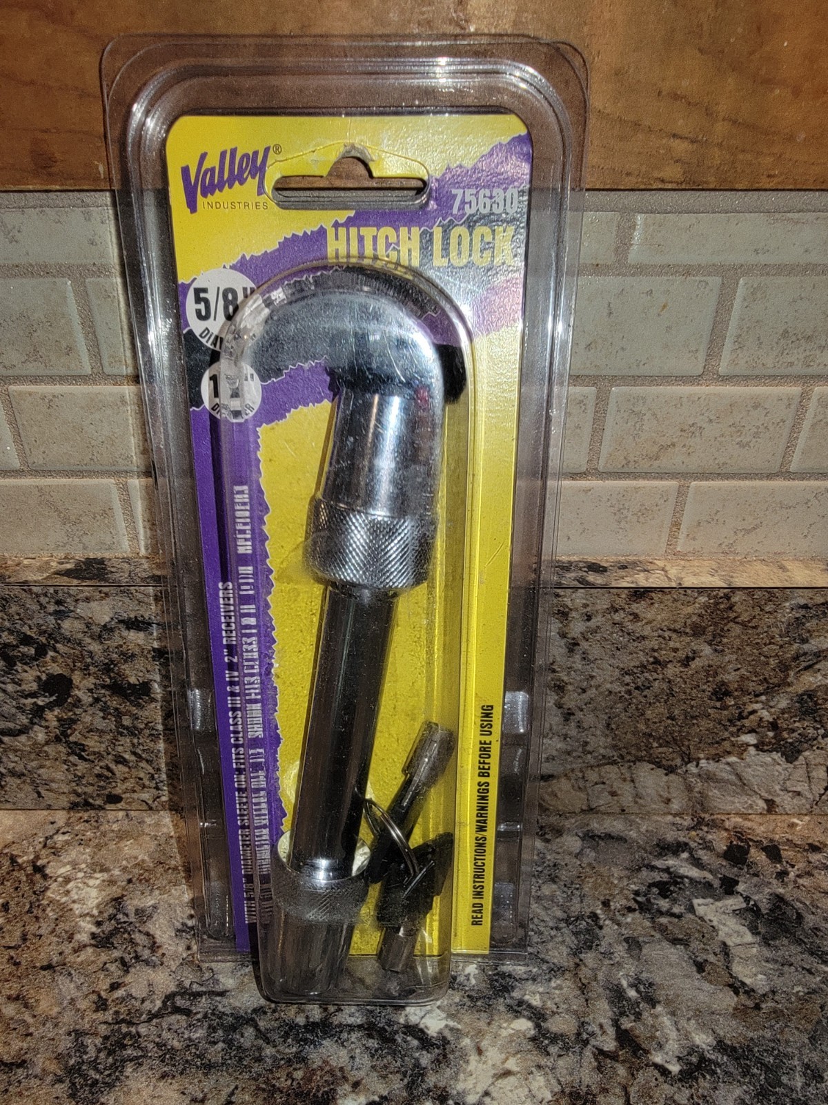 Trailer Hitch lock pin 5/8 New Valley 75630 Keys 2