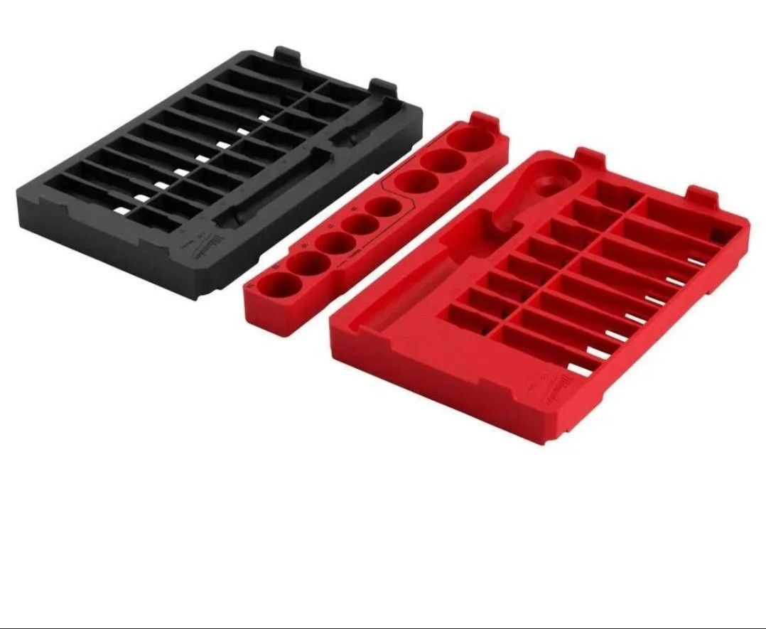 New Milwaukee Packout Interlocking 1/2 Socket Tray Insert 48-22-9487T Red/Black
