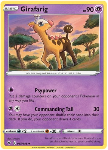 Pokemon - Girafarig - 065/185 - Vivid Voltage - NM/M