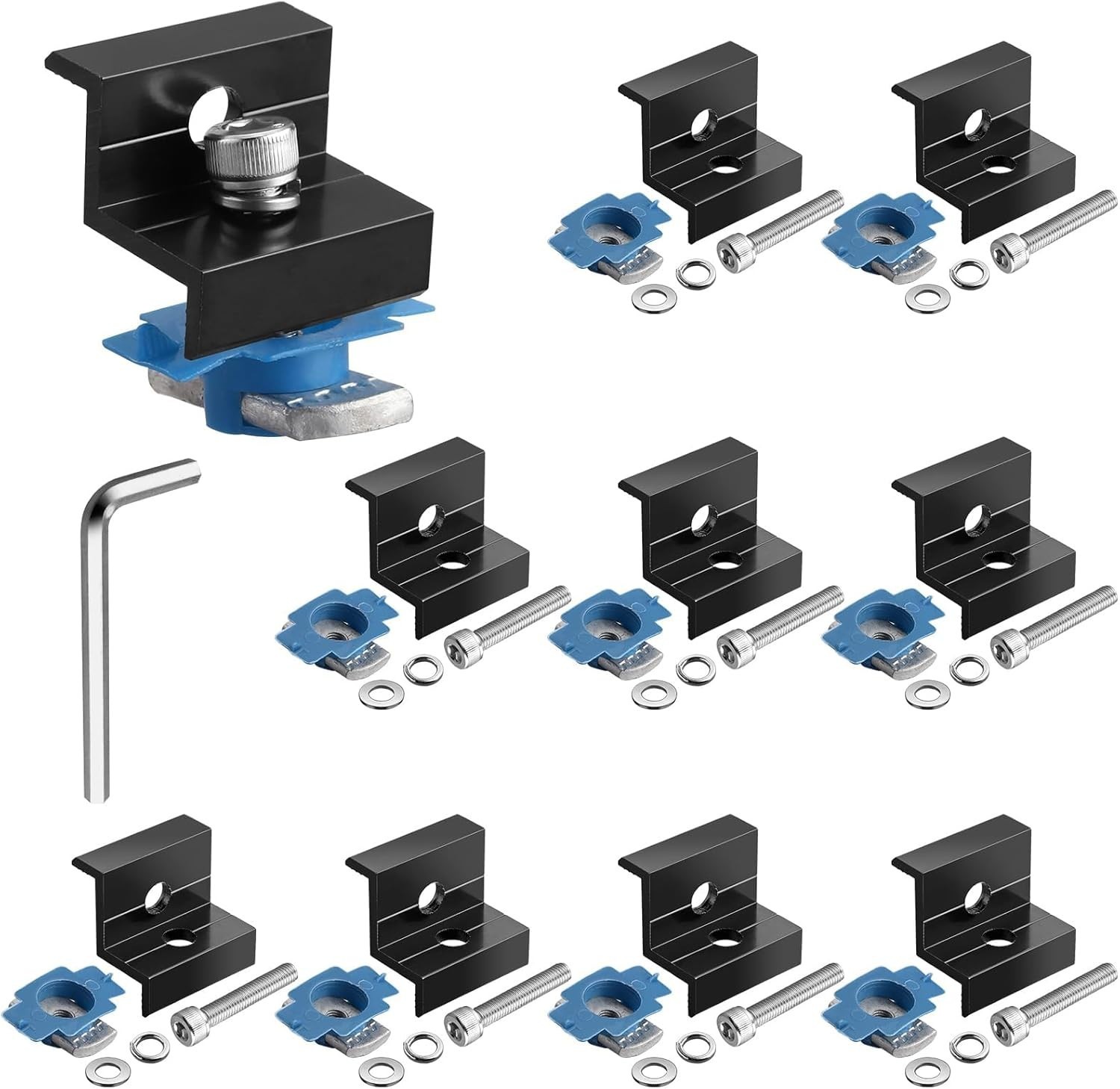 10PCS Solar Panel End Clamp for Standard Aluminum 30/35mm Solar Panel Brackets