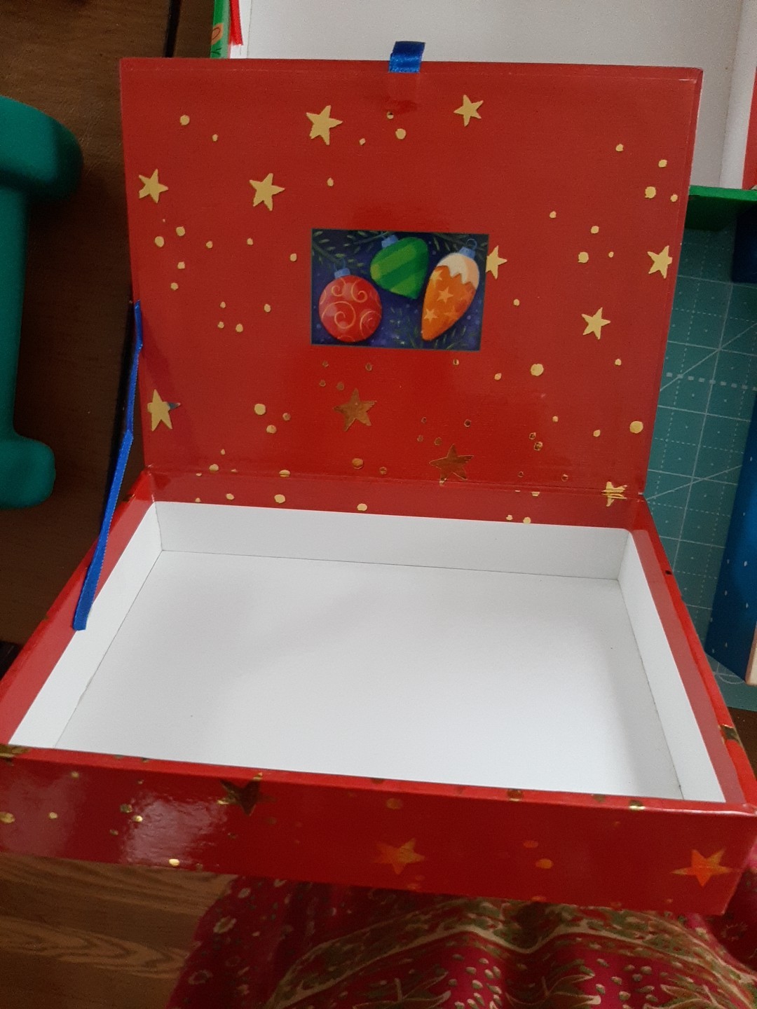 Empty Card-Board Boxes, held Christmas Cards, Magnet Corner Closures c.2000s