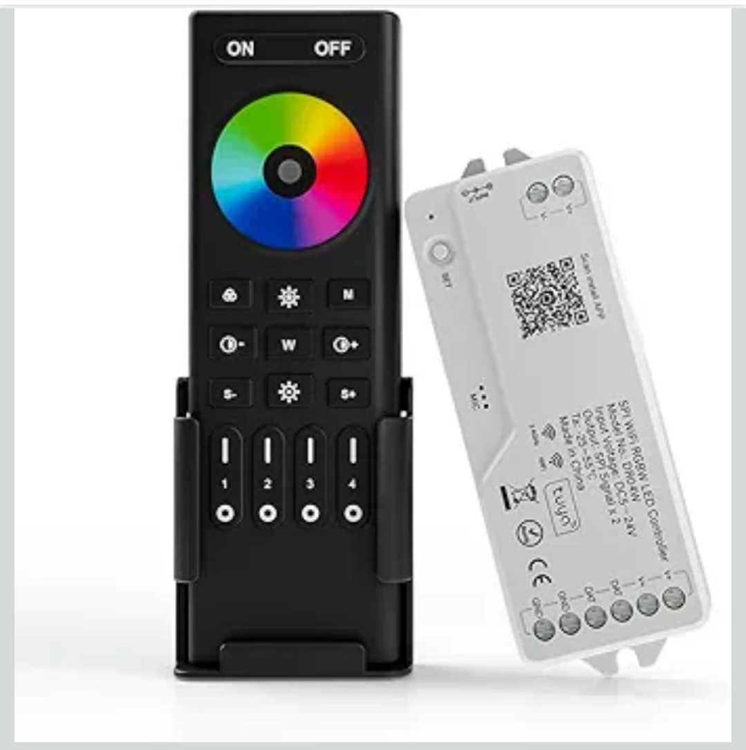BTF-LIGHTING 2.4G WiFi DR04W SPI RGBW Controller RC03RF RF Remote Tuya APP/Smart