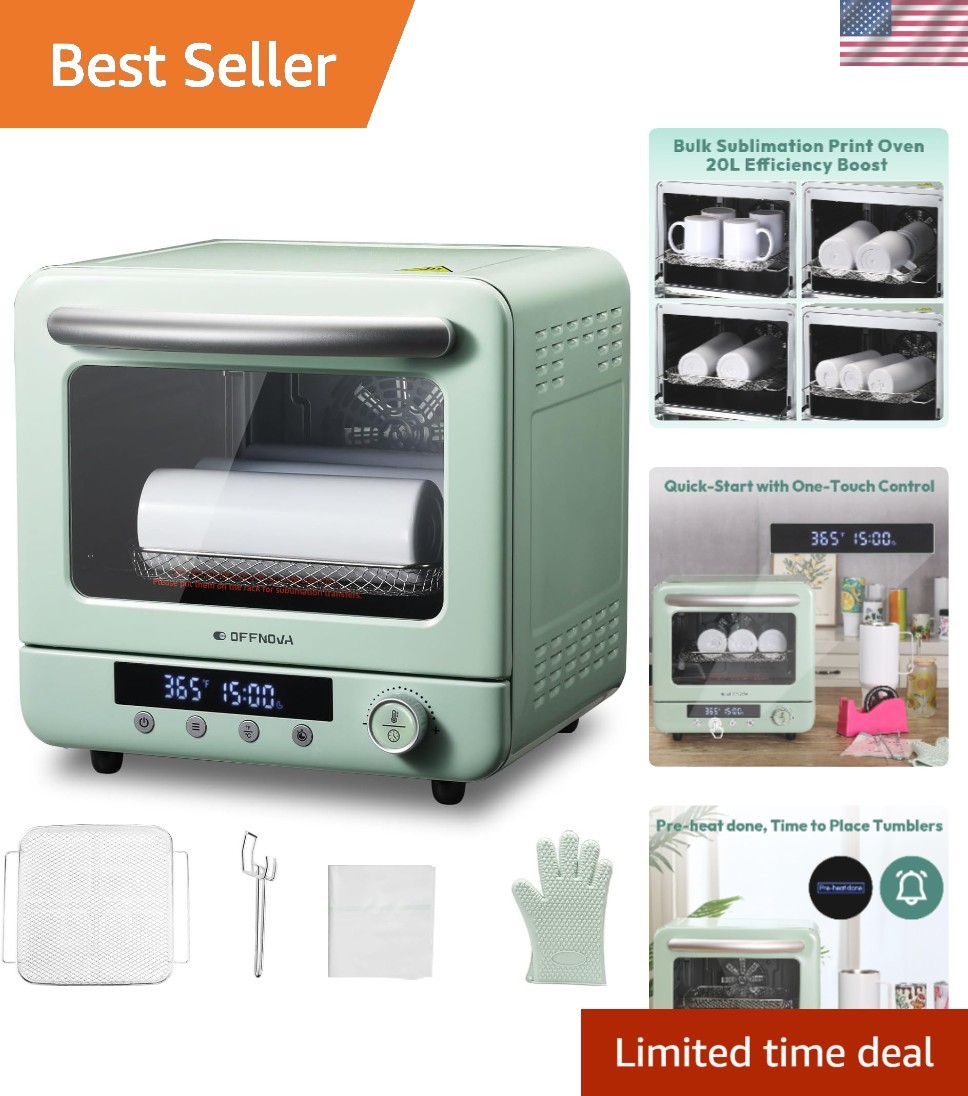 Sublimation Oven Machine, 20L 110V 1250W Convection Oven for Sublimation Blan...