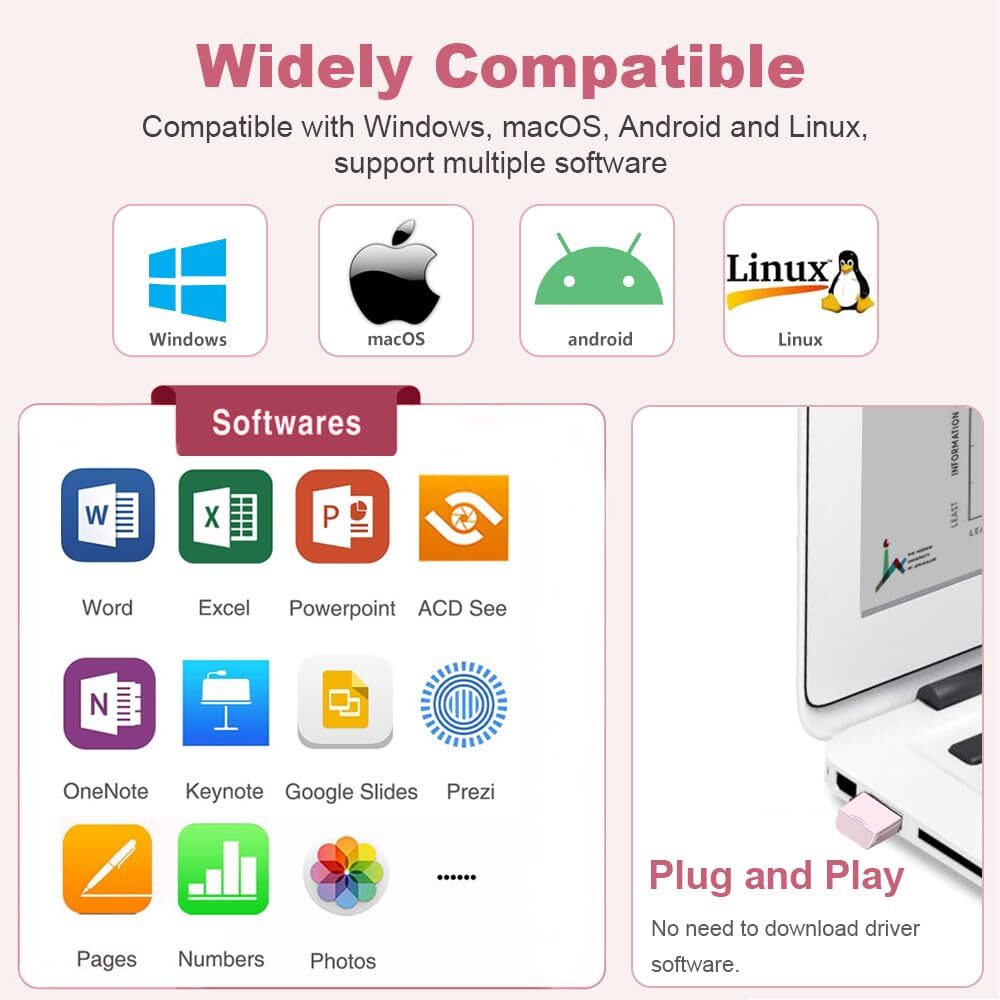 N26 Wireless Presentation Clicker Presentation Remote PowerPoint Clicker with...