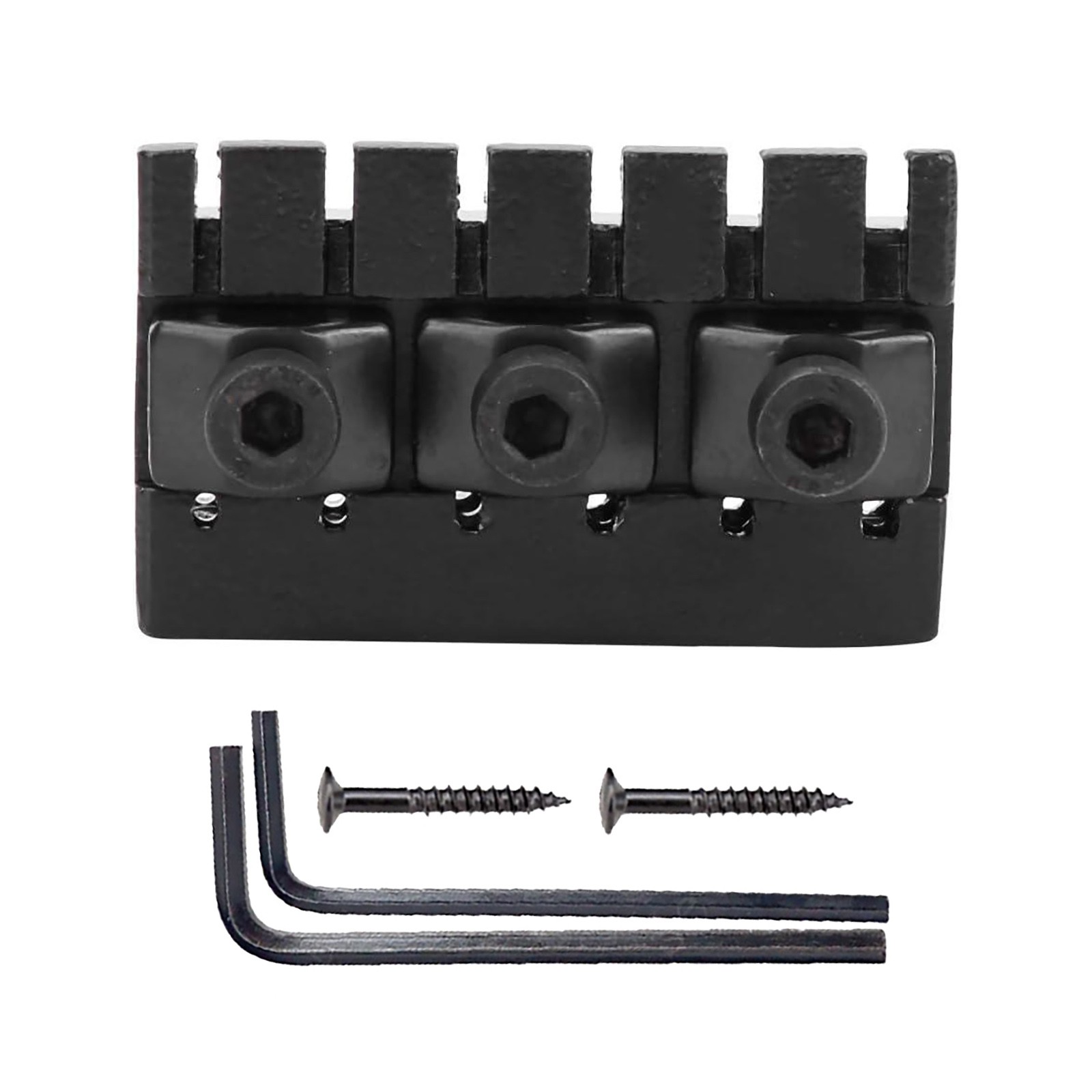 Headless 6-String Guitar Locking Nut Replacement Hardware Kit Zinc Alloy Black