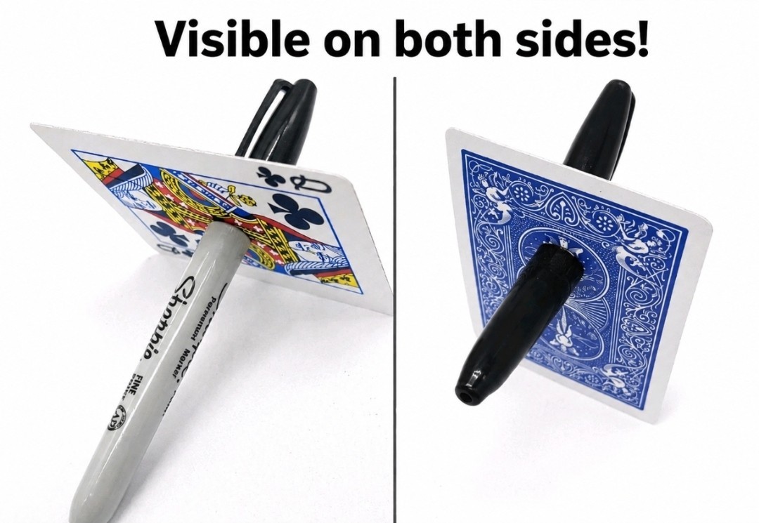 Marker Through Card Trick - Extreme Visual Magic - Easy to Perfom - Blue Edition