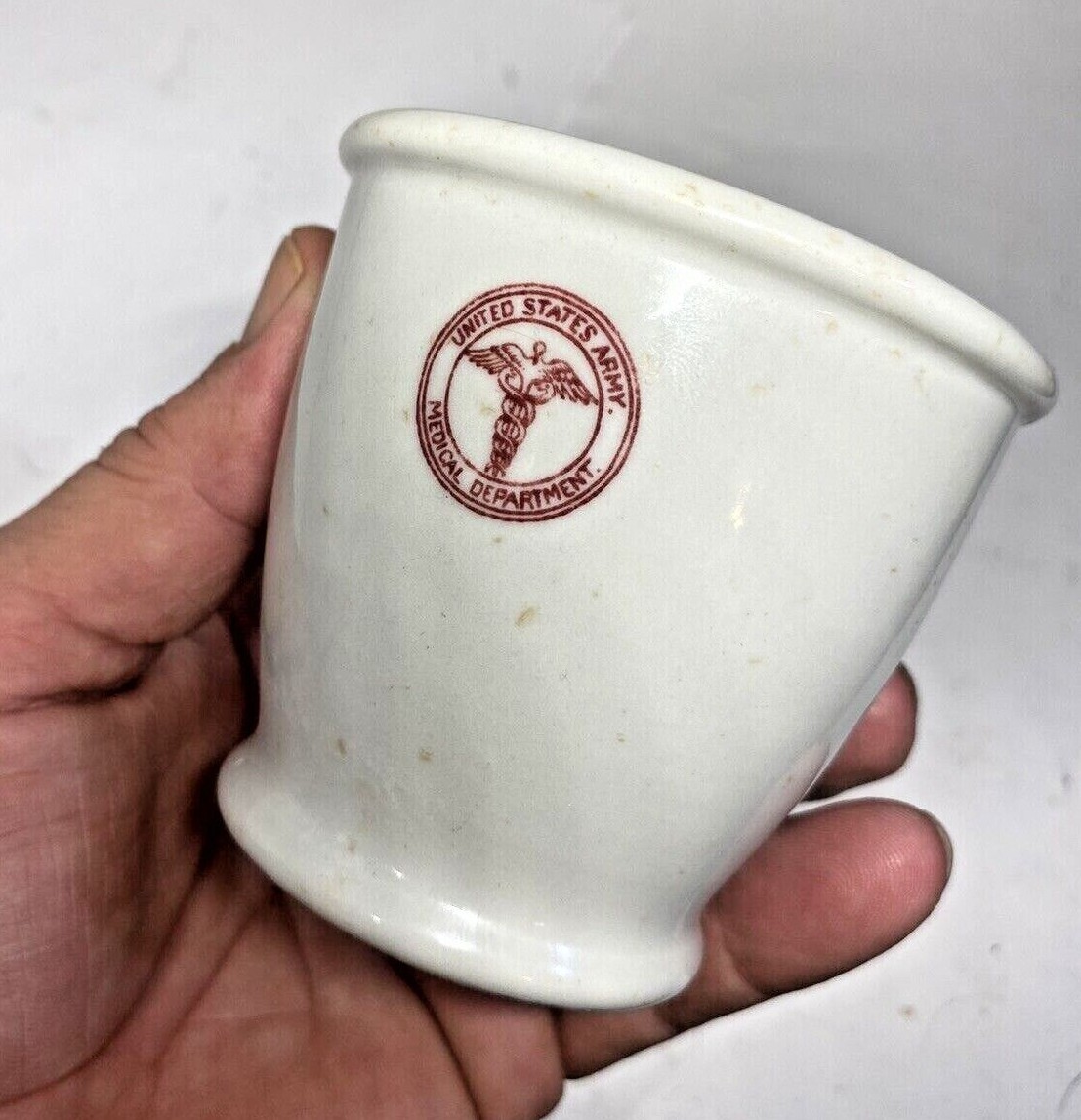 BUFFALO CHINA UNITED STATES ARMY MEDICAL DEPARTMENT MORTAR WITHOUT PESTLE, WWII