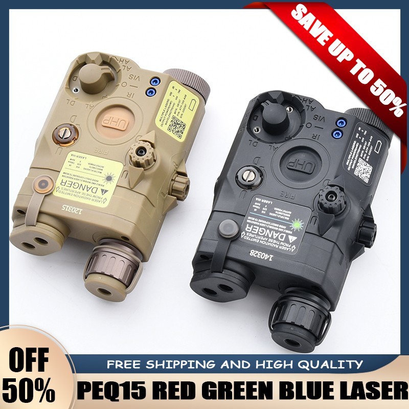 Tactical PEQ15 Red Green Blue Laser ir fill Light White Flashlight Sight PEQ-15