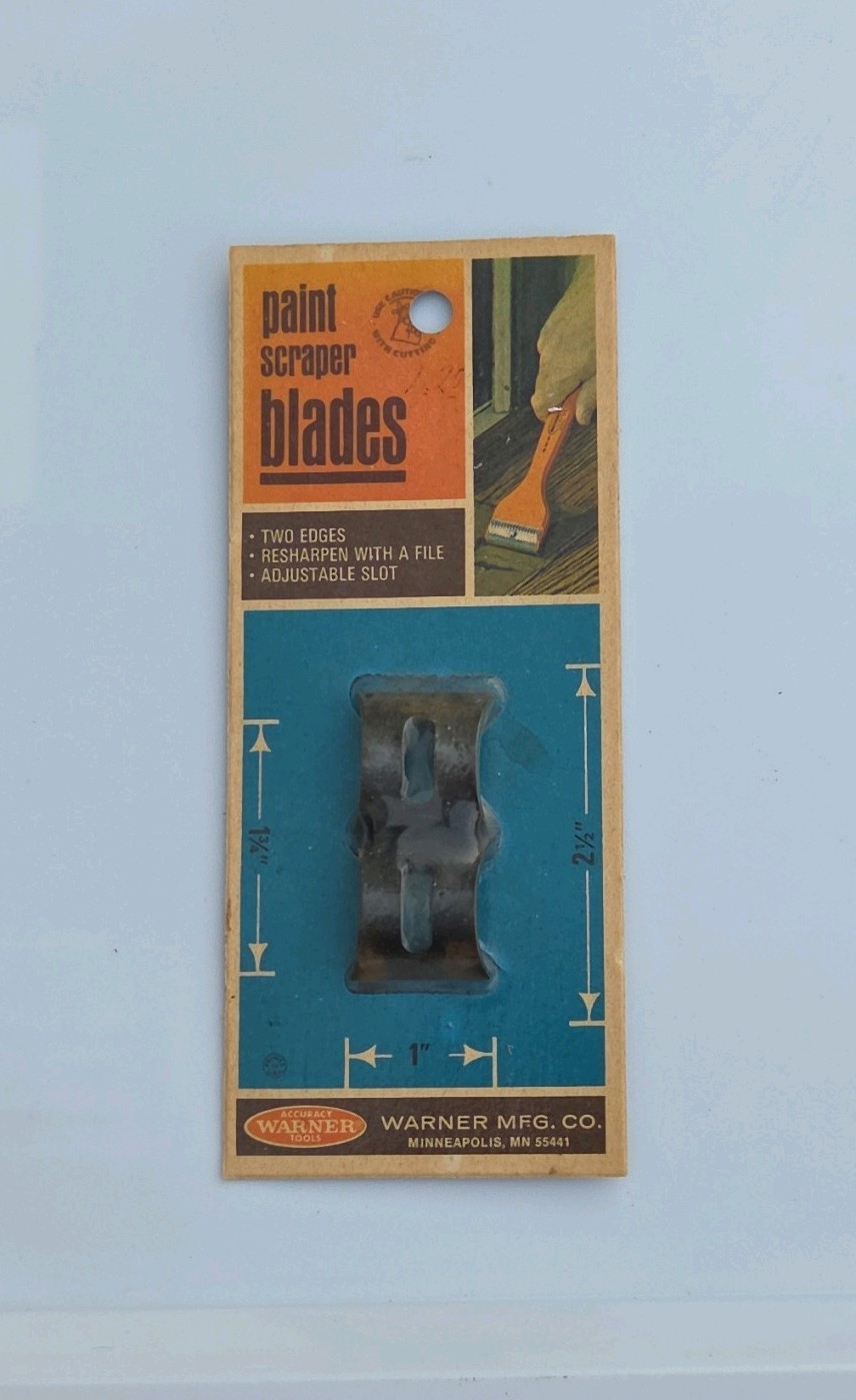 NOS Warner Paint Scraper Blades Steel 2-Pack, 1" in Long