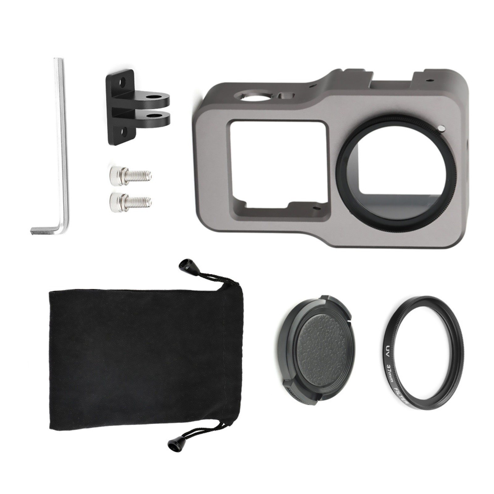 Alloy Frame W/ Lens Cover/Base/Screw/Wrench For DJI Action 2 Camera Replace Kit