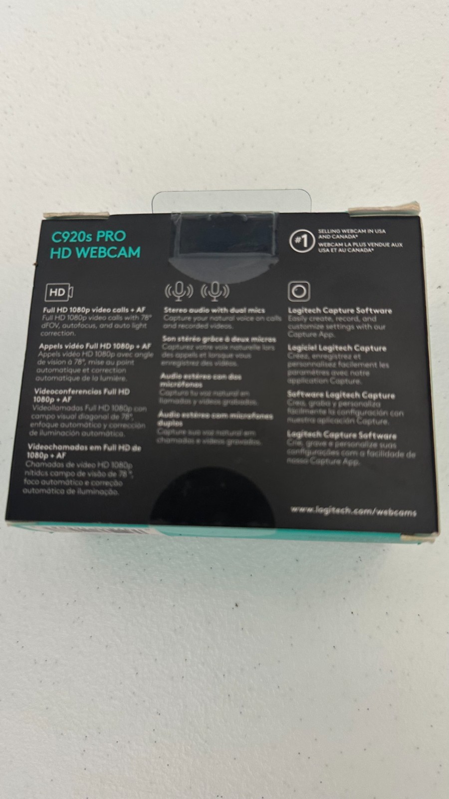 Logitech C920s Pro 1080p HD Webcam with Privacy Shutter- never opened