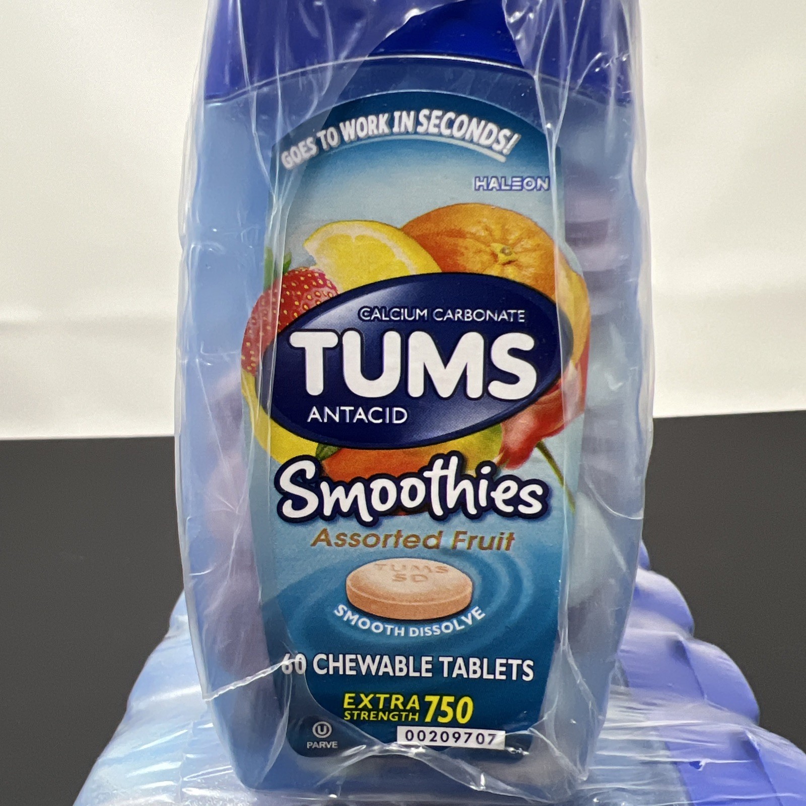 LOT (3) TUMS SMOOTHIES ASSORTED FRUIT EXTRA STRENGTH 750 (60 Chewable Tablets)
