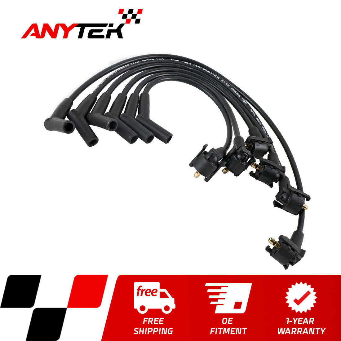 Spark Ignition Plug Wire Set 8mm for 1997-1999 2000 Ford Explorer Ranger V6 4.0L