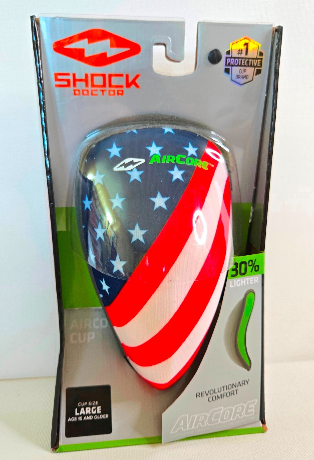 Shock Doctor AirCore AMERICAN US FLAG Soft Cup 30% Lighter ADULT LARGE (Age 15+)