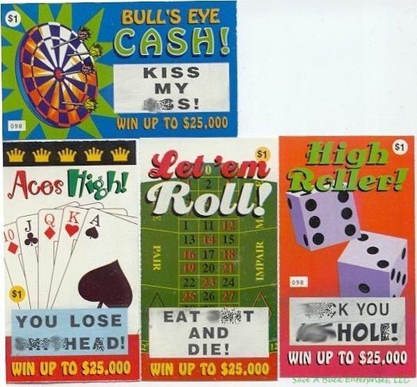 20 NASTY ASS ADULT RUDE CURSE - Fake Lotto Lottery Tickets Gag Prank Funny Joke