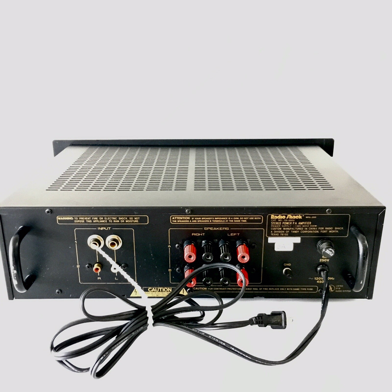 Radio Shack MPA-200 - 2 Channel Stereo Power Amplifier ~ Untested