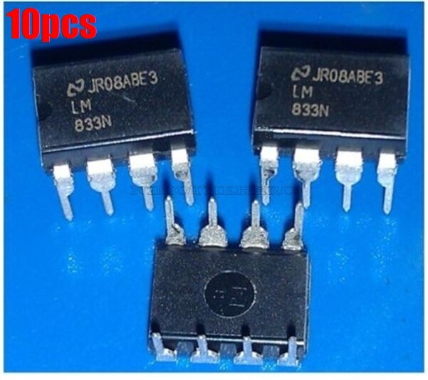 10Pcs LM833N LM83 Nsc Low Noise Dual DIP-8 Audio Op-Amp Ic New cv