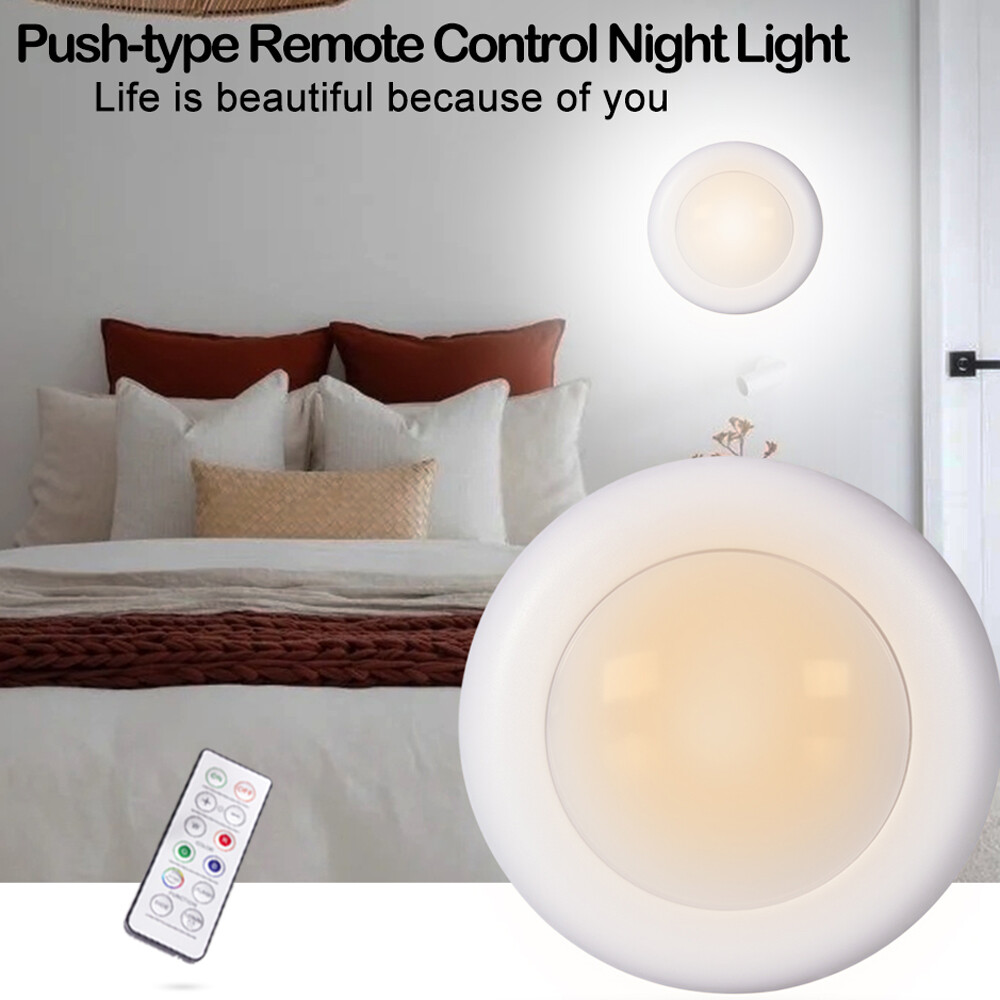 3PCS LED Puck Light Wireless Under Cabinet Lighting bulbs Kitchen Counter Light