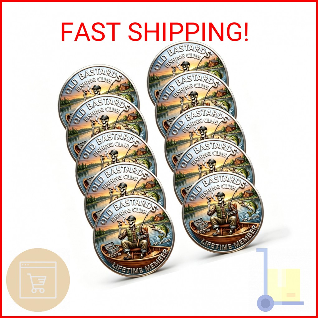 The Eternal Fishermans Challenge Coin, Old Bastards Fishing Club Collectible Coi