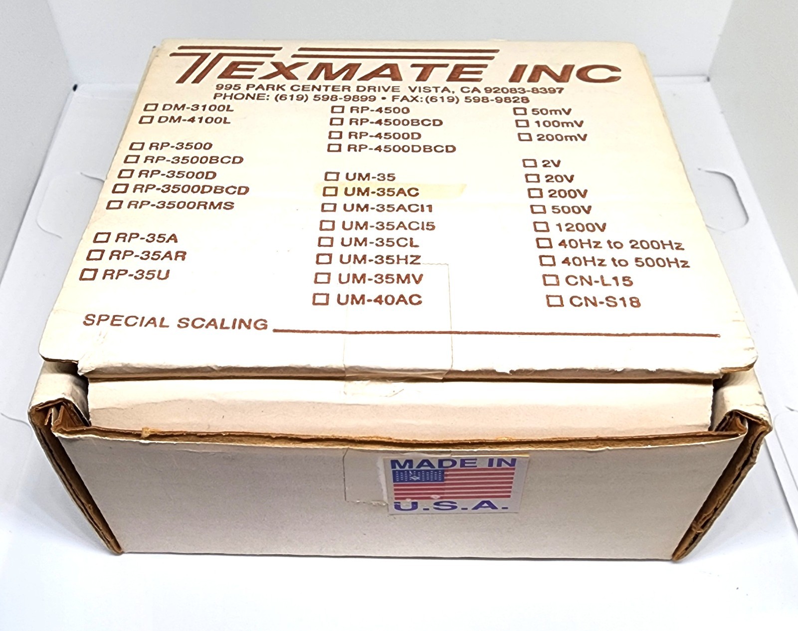 Texmate UM-35AC 199.9 VAC Digital Panel Meter 3½-Digit LED Display – Untested