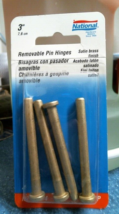 National Hardware N276-154, 3" Removable Pin Hinges, Satin Brass, 4 pk., FS
