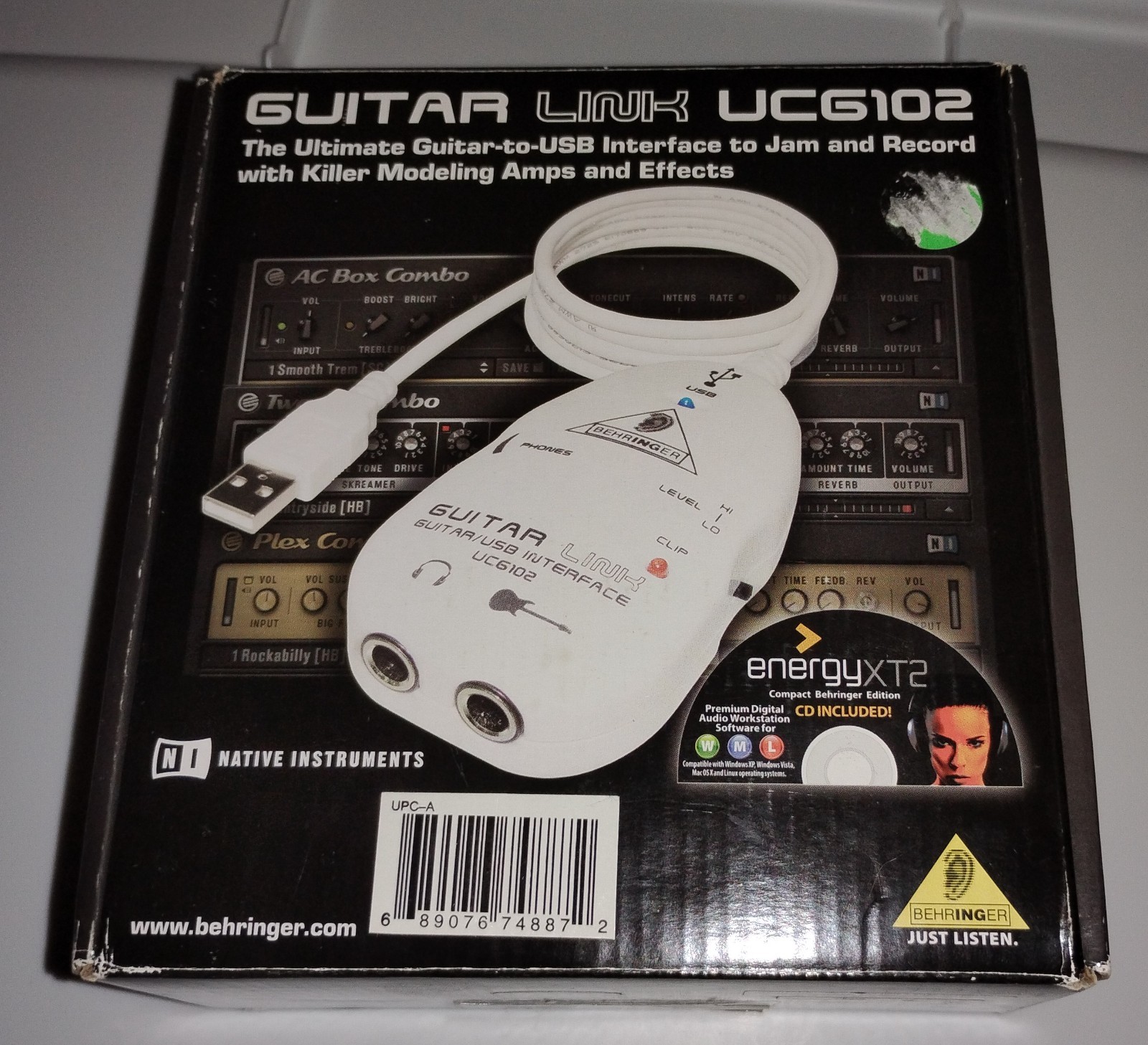 Behringer Guitar Link UCG102 Guitar-to-USB Audio Interface With Box & Manual