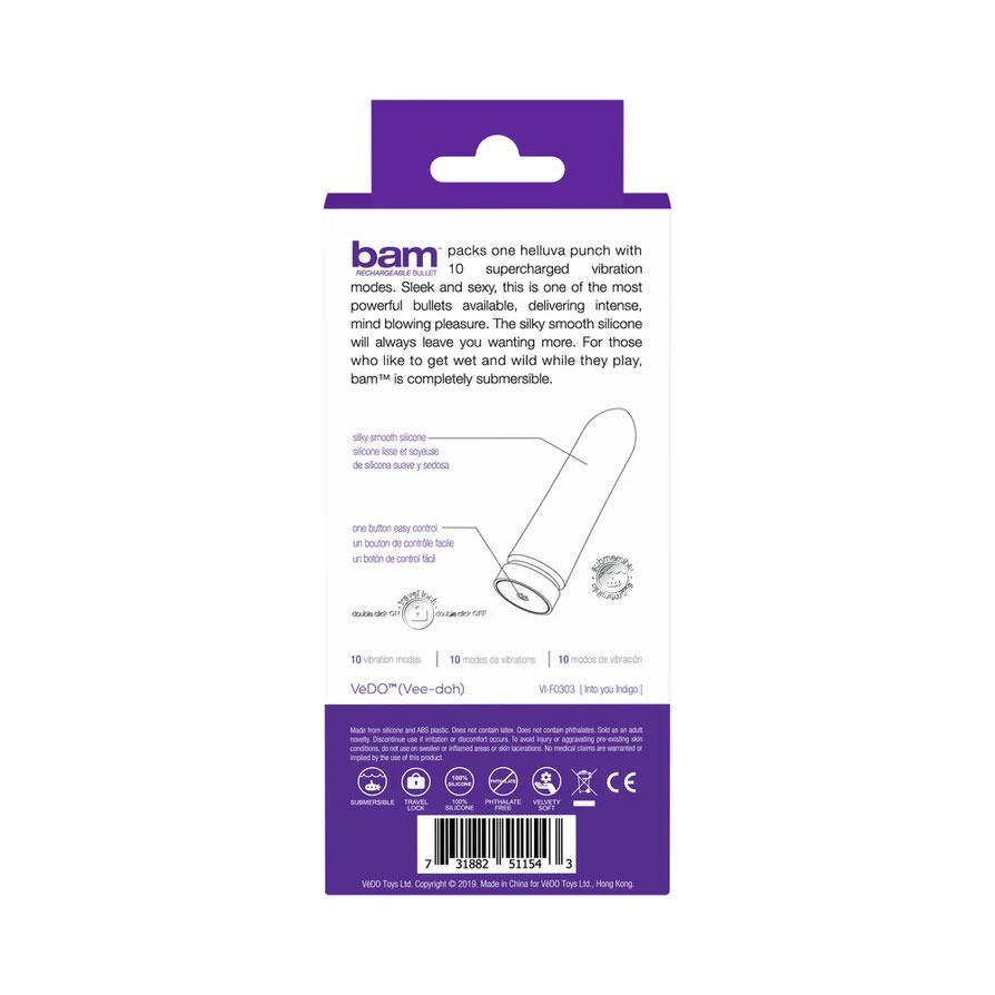 Bam Rechargeable Bullet - Into You Indigo