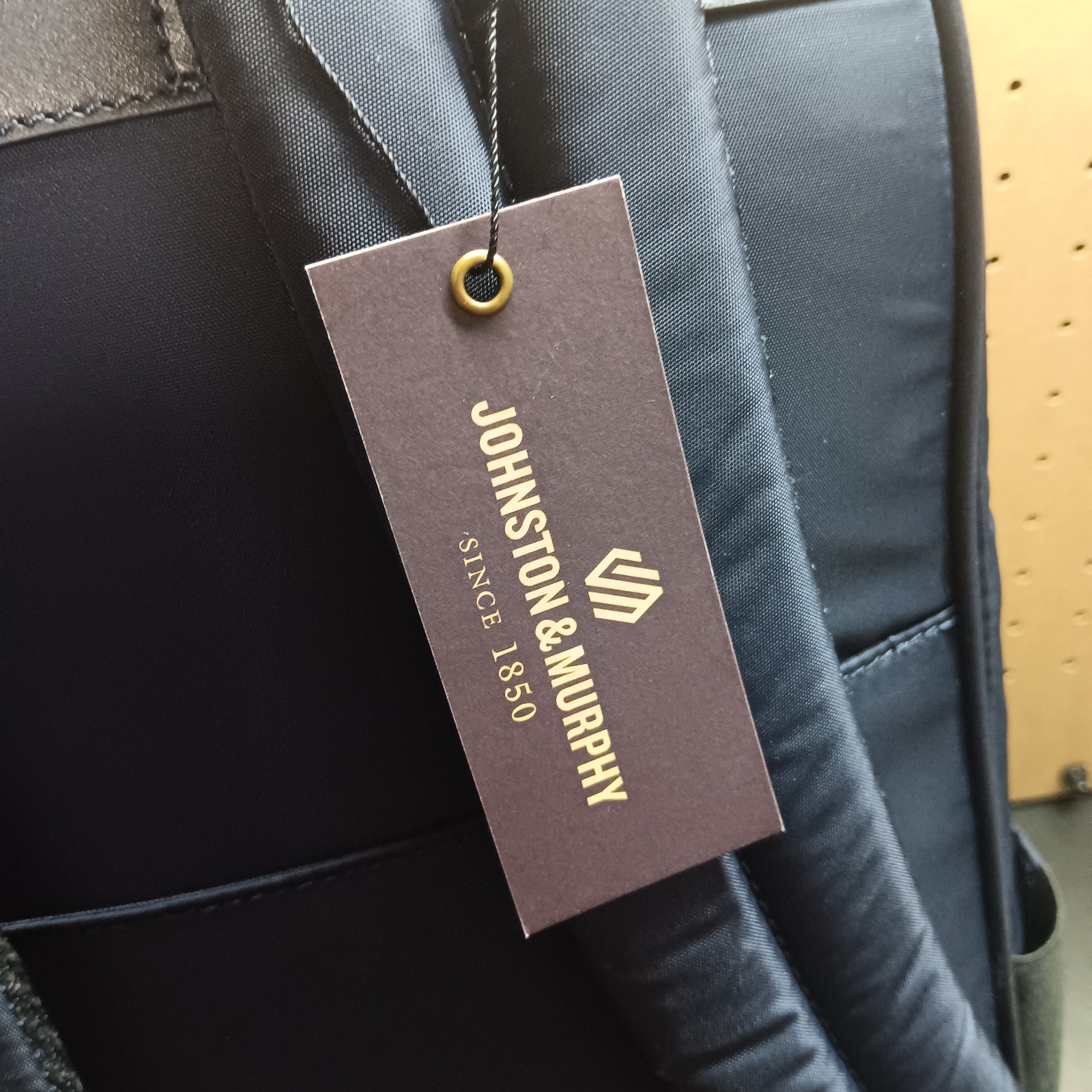 Johnston & Murphy Backpack Navy Blue Nylon Adjustable Straps Pockets New $245