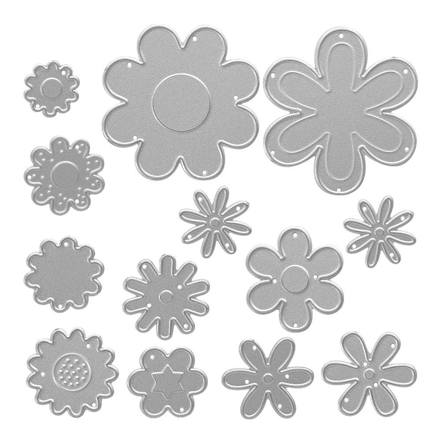 Metal Cutting Dies Flowers in 13 Shapes Embossing Stencil Die Cuts for Card M...