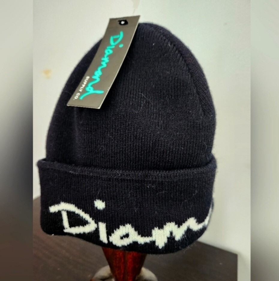 Diamond Supply Co. Winter Toque Beanie Ski Hat Black White One Size New